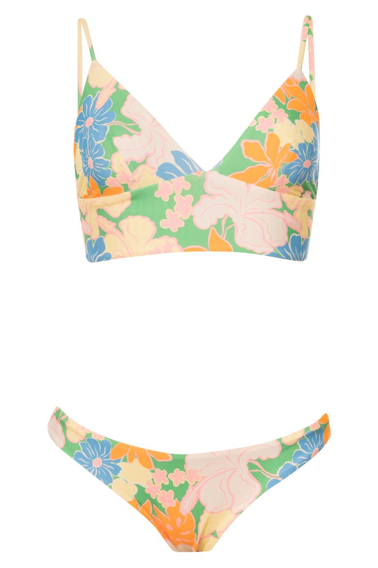 Tropic Lei Flirt Reversible Bikini Bottoms, Alternate, color, OPEN GREEN