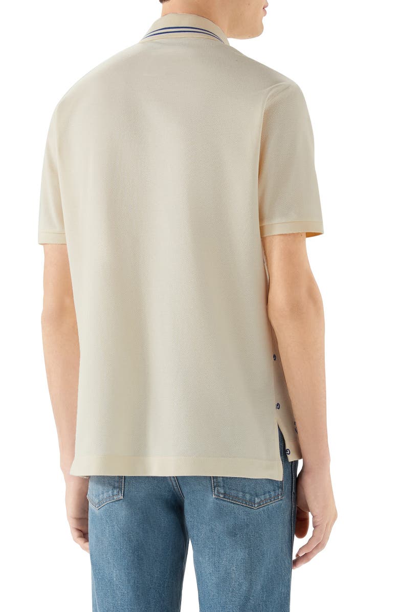 Gucci Anchor Embroidered Piqué Polo, Alternate, color,