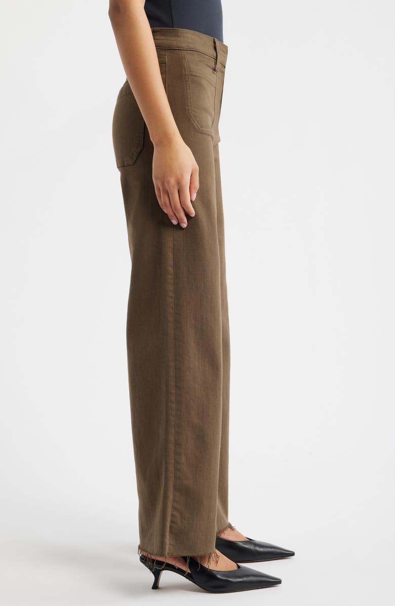 FRAME Le Slim Palazzo Modernist Pocket Wide Leg Jeans, Alternate, color, Sagebrush Raw Fray
