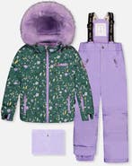 Deux par Deux Mini Flower Play Jacket & Reinforced Pants Two Piece Snowsuit