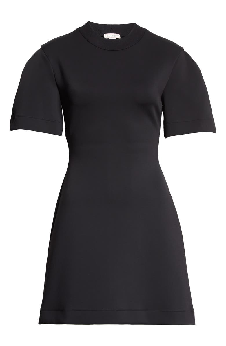 McQueen Alexander McQueen Compact Scuba Crepe Crewneck Minidress, Alternate, color, 