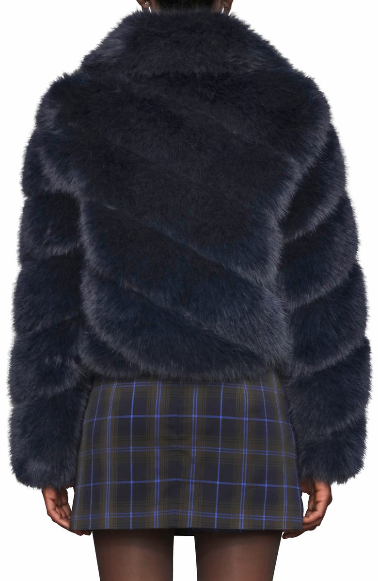 Avec Les Filles Faux Fur Crop Jacket, Alternate, color, Navy