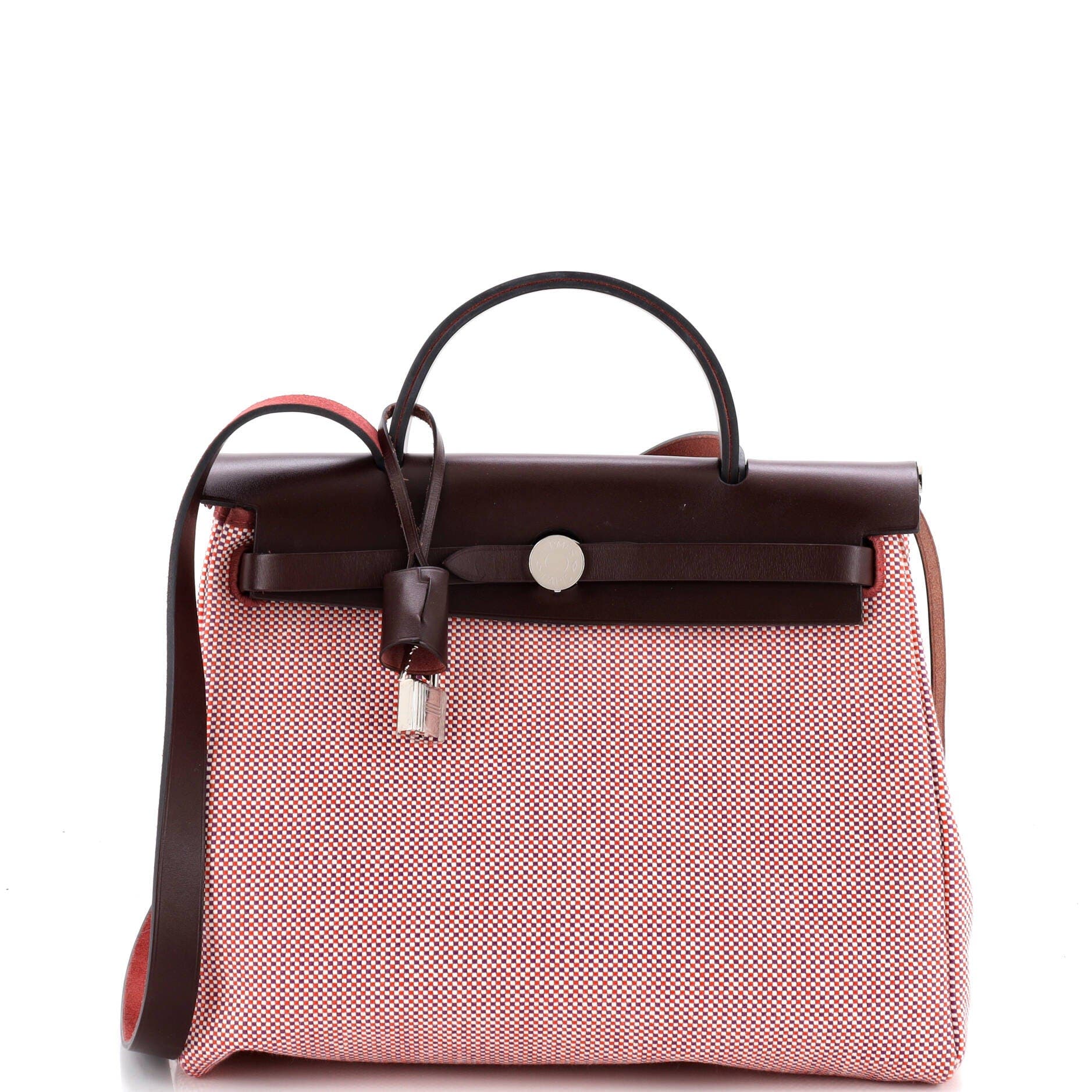 Herbag Zip Criss Viking Toile and Leather 31, Main, color, Rouge Sellier