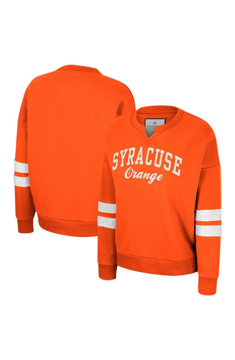 COLOSSEUM Women's Colosseum Orange Syracuse Orange Perfect Date Notch Neck Pullover Sweatshirt, Main, color, 