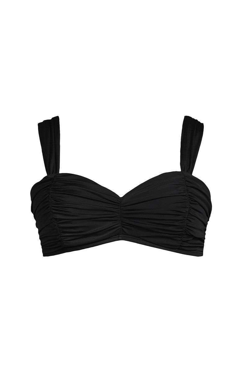 Lands' End Slender Lite Sweetheart Shirred Bikini Top, Alternate, color, Black