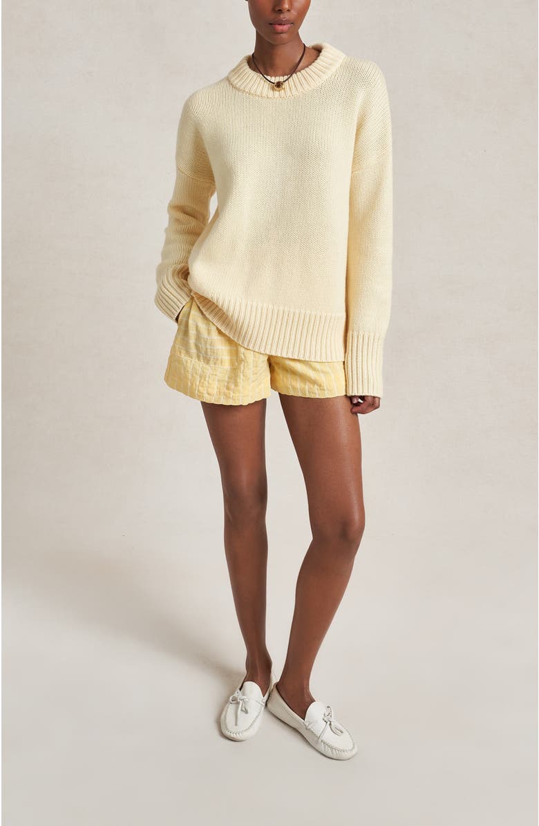 La Ligne Solid Marin Sweater, Alternate, color, Butter
