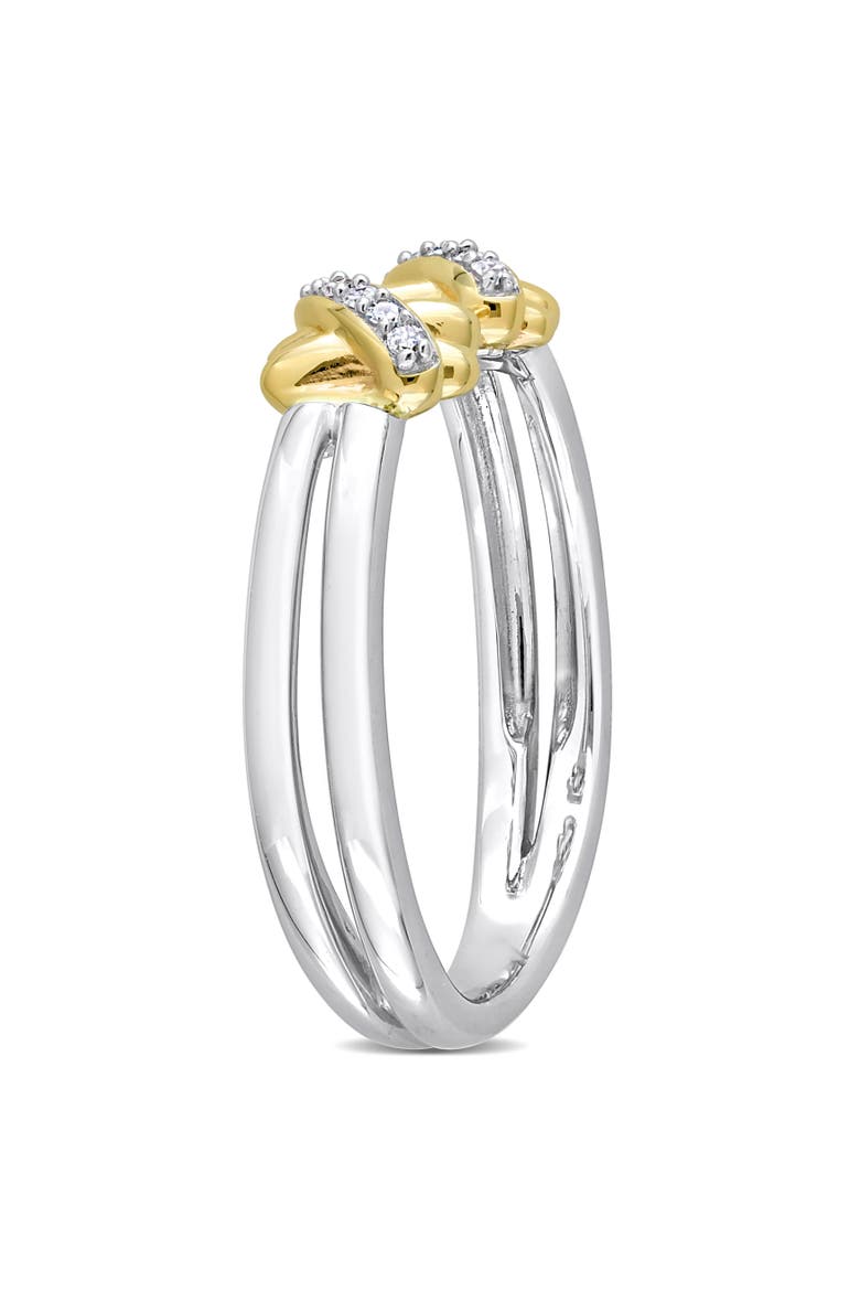 Diamond Crossover Open Ring 14k, Alternate, color, White Gold