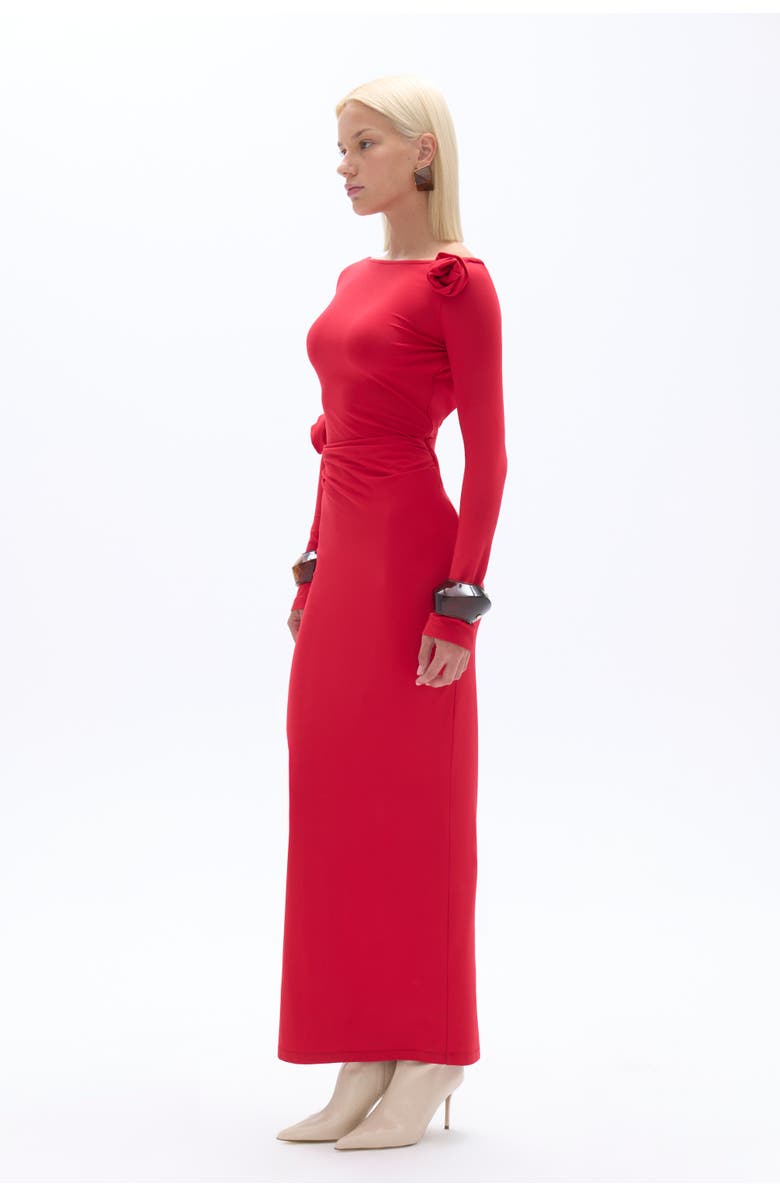 Nocturne Wide Collar Long Dress, Alternate, color,