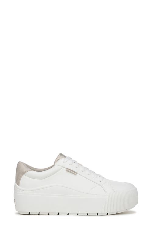 Dr. Scholl's Women's Time Off Max Platform Sneakers In White/gold