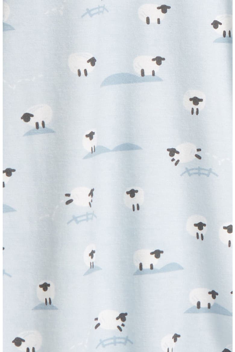 Baa Baa Baby Sheep Print Footie, Alternate, color, BLUE
