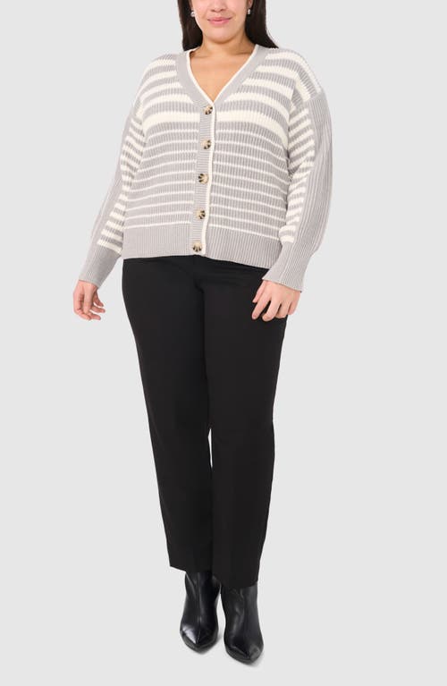 Halogen ® Variegated Stripe Cotton Blend Cardigan