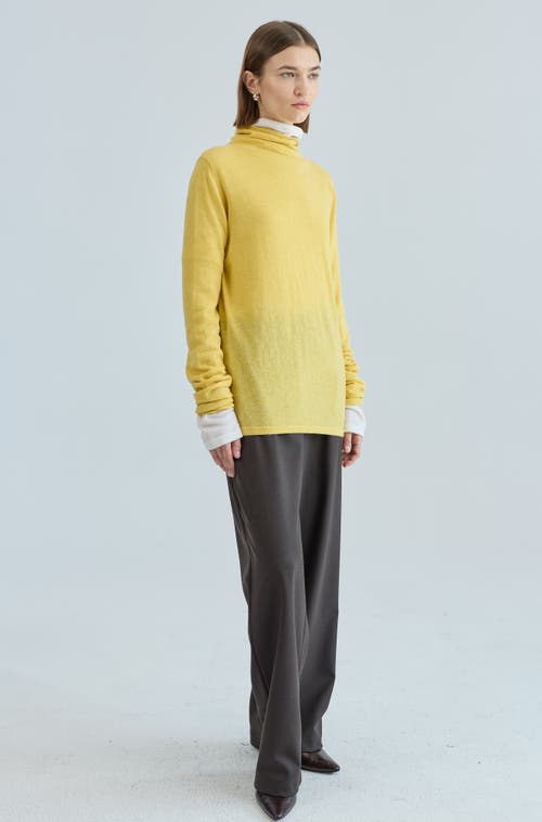 Almina Concept Funnel Wool/cash Turtleneck In Yellow