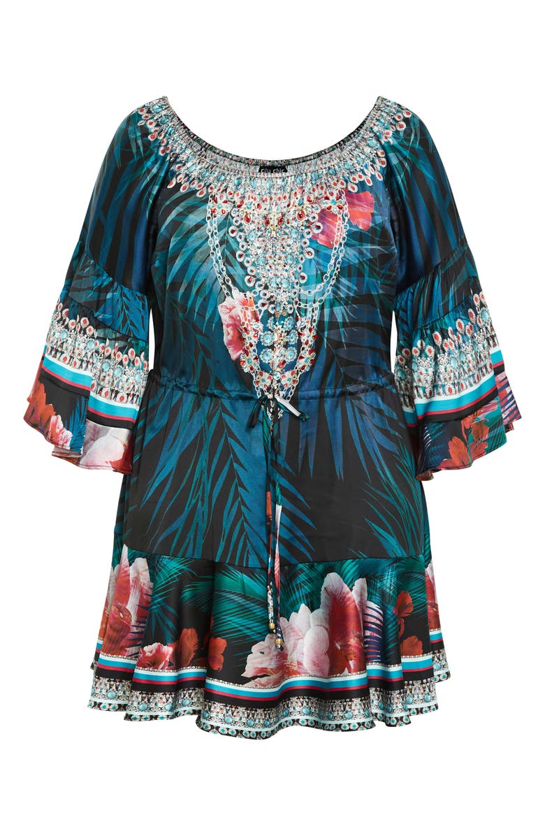 City Chic Summer Nights Off the Shoulder Minidress, Alternate, color, Summer Nights