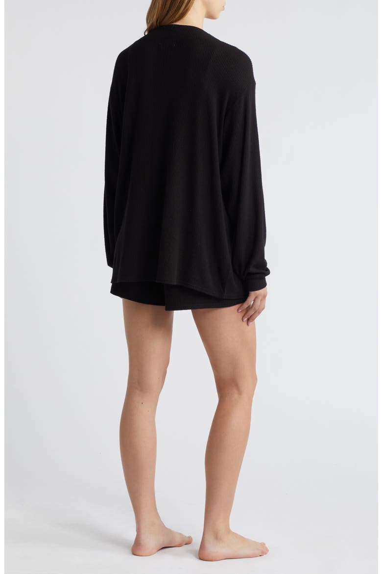 3-Piece Cozy Rib Pajamas, Alternate, color, BLACK