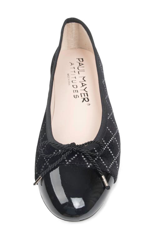 Paul Mayer Best Cap Toe Ballet Flat In Black