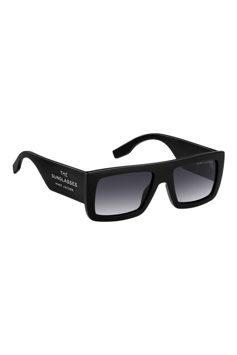 53mm Gradient Rectangular Sunglasses, Alternate, color, BLACK/ DARK GREY SF