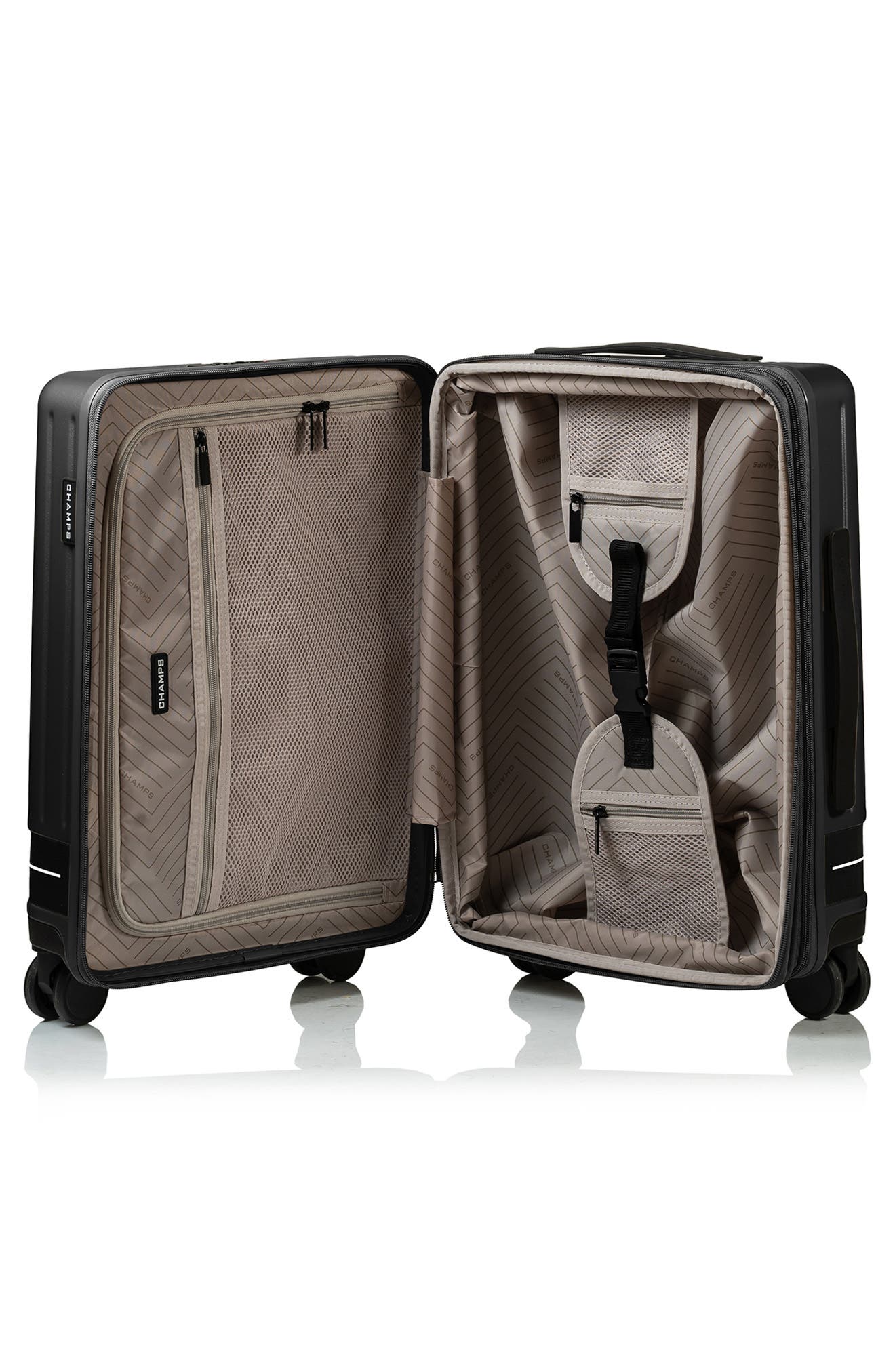 CHAMPS Fresh II 3-Piece Wheeled Luggage Set, Alternate, color, Black