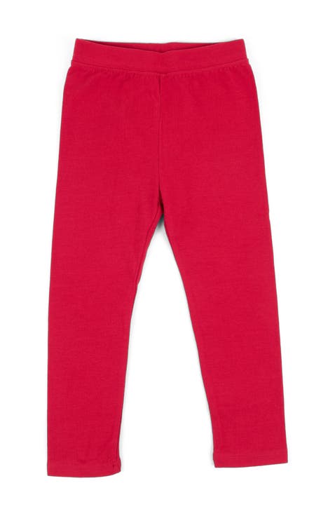 Girls Cotton Leggings, Solid Colors