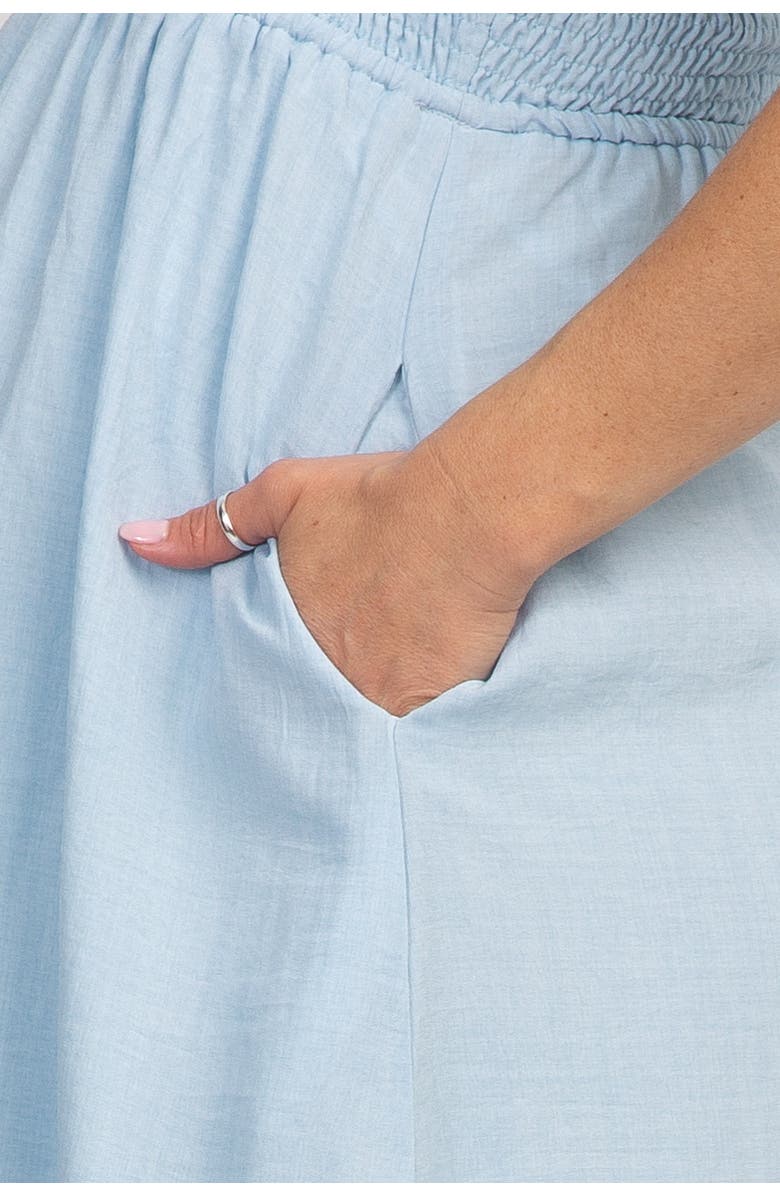 PinkBlush Strap Tie Smocked Dress, Alternate, color, Light Blue