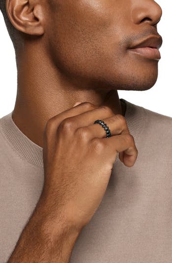 Men's Armory Band Ring in Black Titanium, 6.2mm
