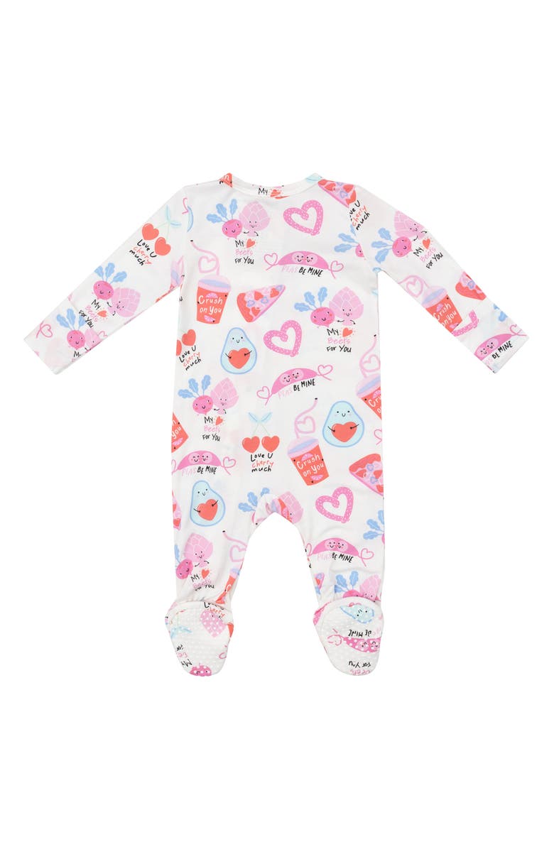 Angel Dear Love You Foodie Print Jersey Footie, Alternate, color, 