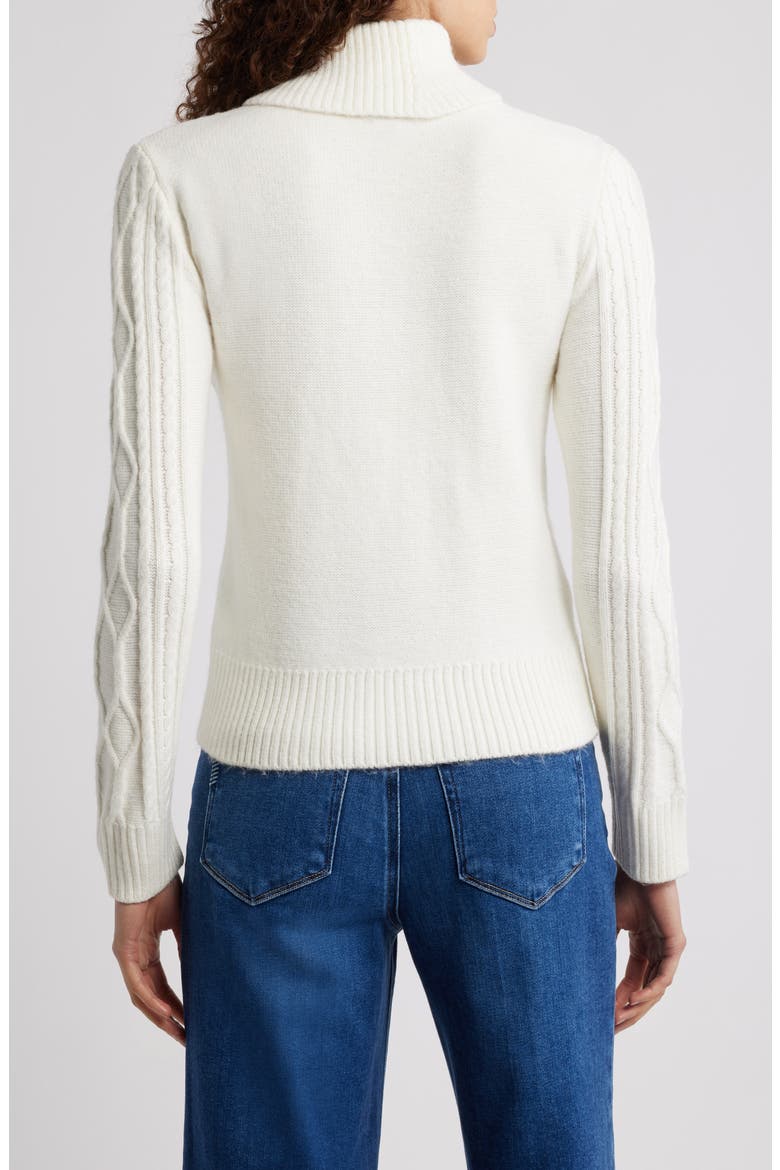 Embellished Cable Stitch Sweater, Alternate, color, IVORY