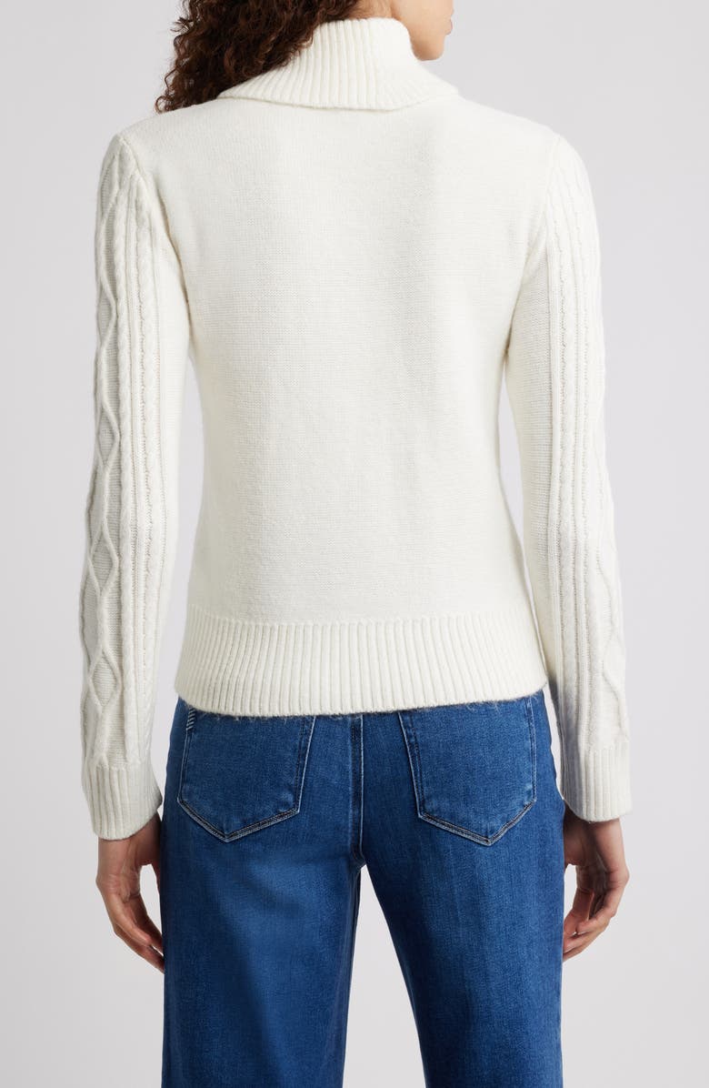 Lipsy Embellished Cable Stitch Sweater, Alternate, color, Ivory