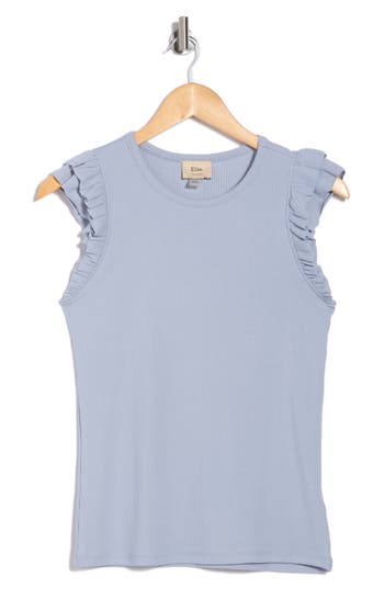 Elie Elie Tahari Rib Flutter Sleeve Top