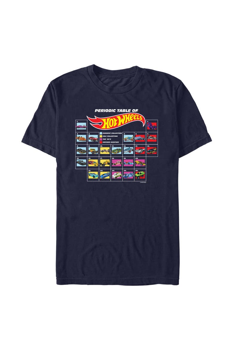 Men's Hot Wheels Periodic Table  Graphic T-Shirt, Alternate, color, Navy Blue