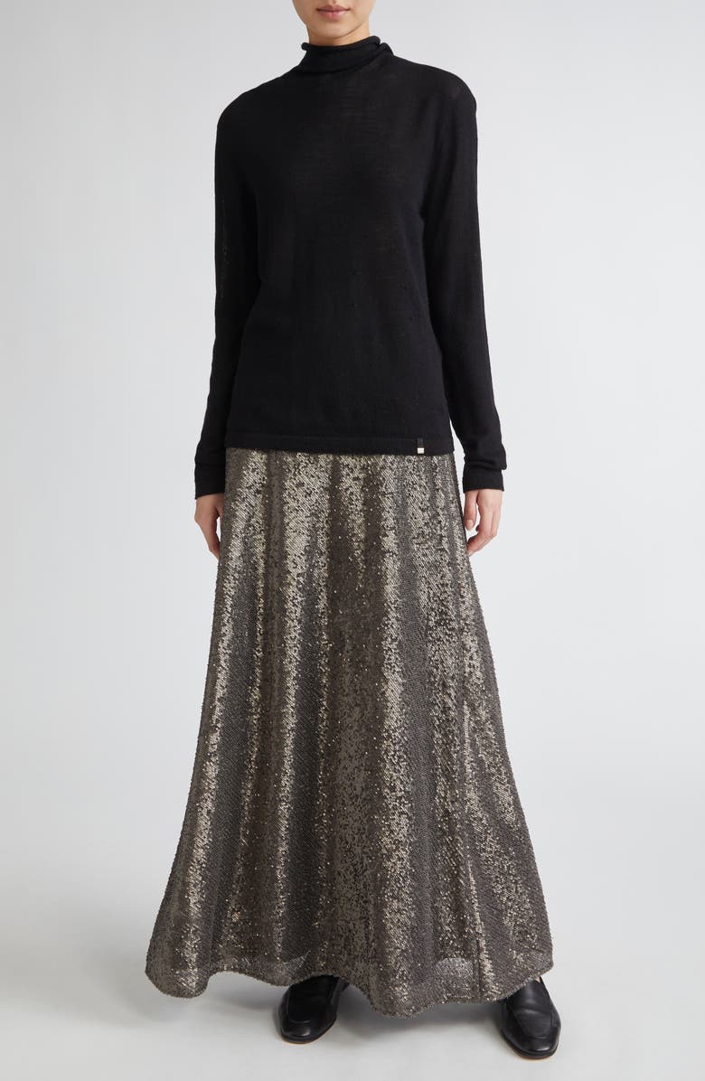 Herno Virgin Merino Wool Funnel Neck Sweater, Alternate, color, Nero