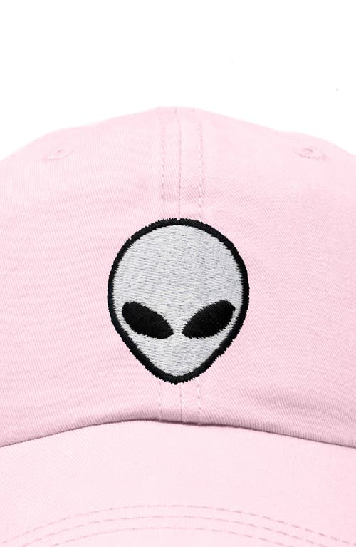 Dalix Alien Embroidered Classic Dad Cap In Washed Pink