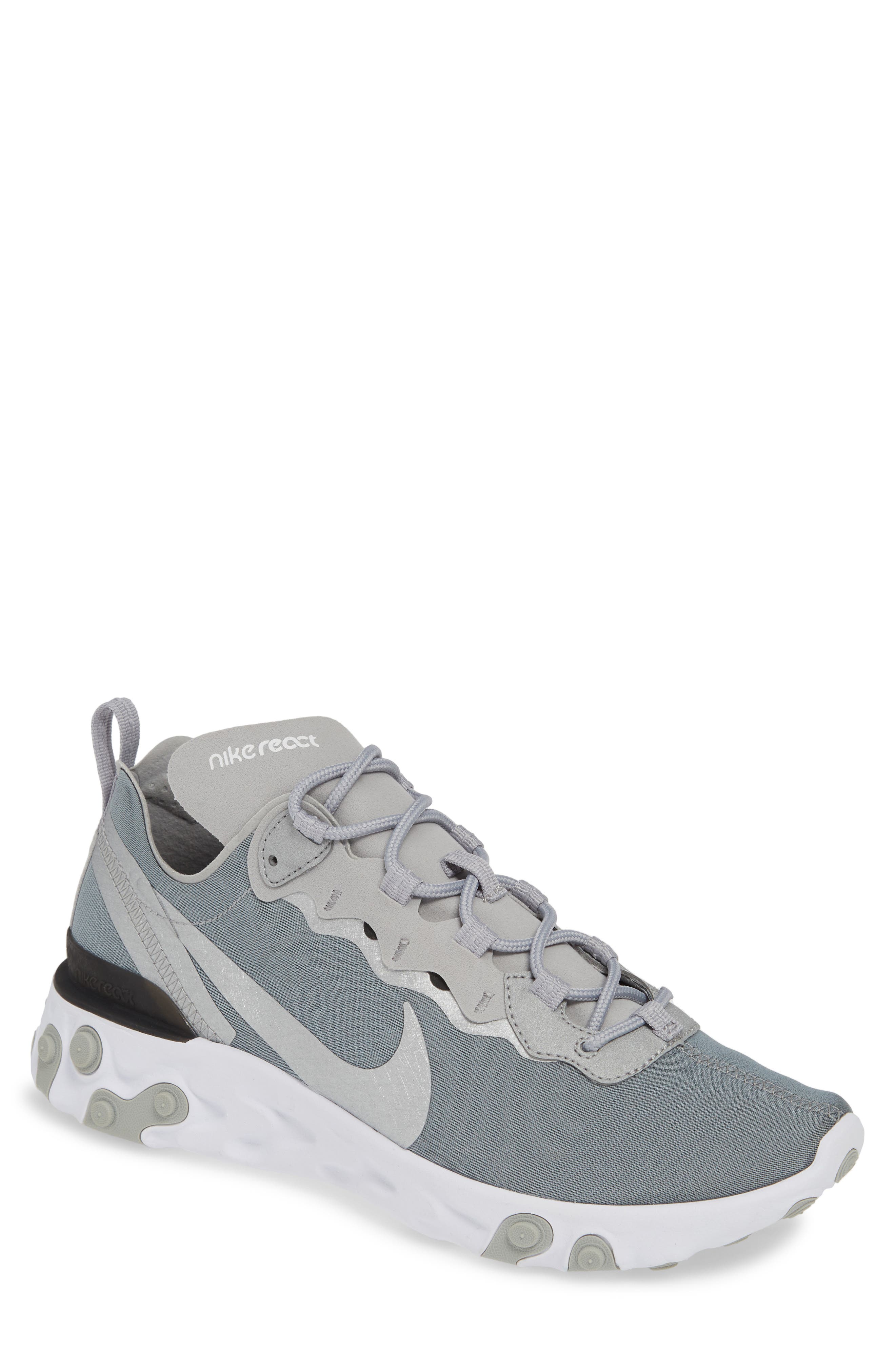 React Element 55 Sneaker, Main, color, METALLIC SILVER/ WHITE/ BLACK