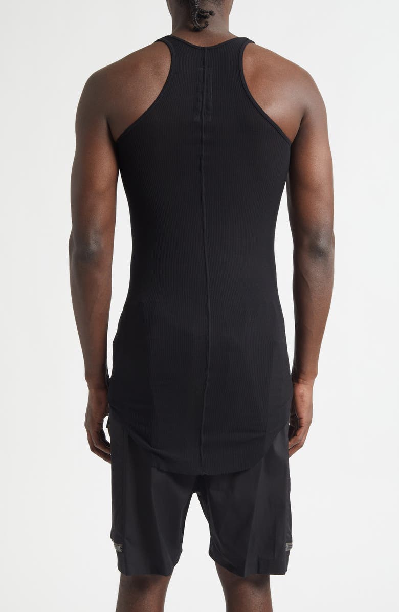 Rick Owens Basic Longline Cotton Rib Tank, Alternate, color, Black