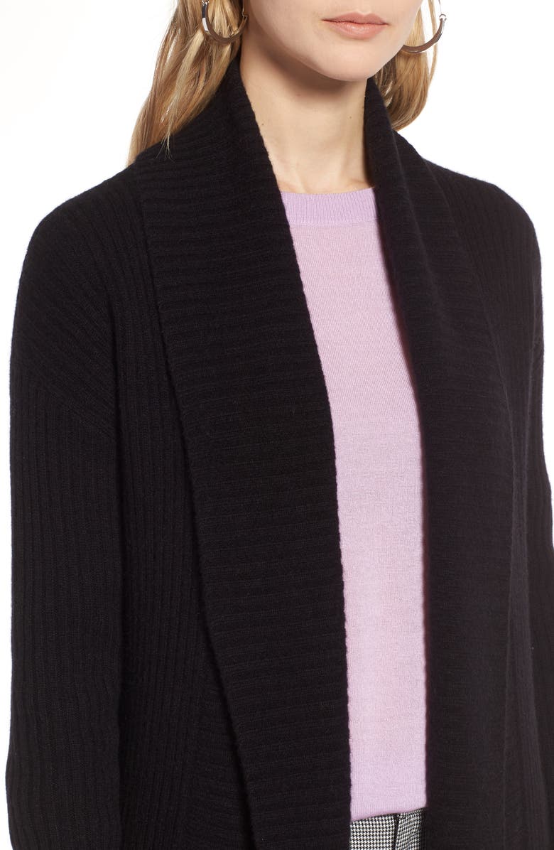 Halogen<sup>®</sup> Long Ribbed Cashmere Cardigan, Alternate, color, 