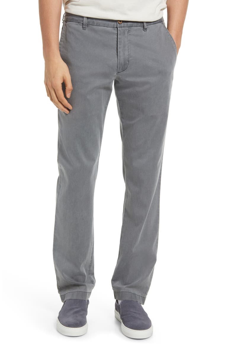 Boracay Straight Leg Flat Front Pants, Main, color, FOG GREY