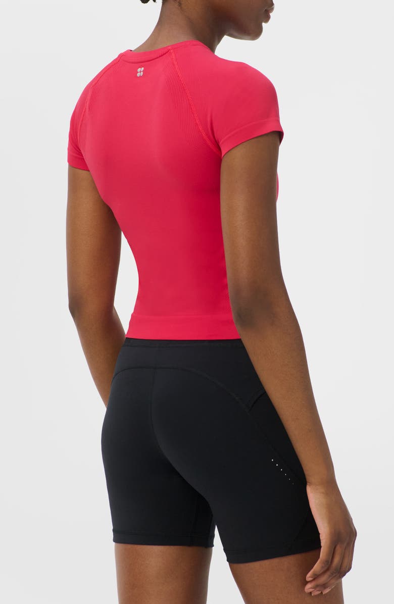 Sweaty Betty Athlete Seamless Workout Crop T-Shirt, Alternate, color, Crimson Red