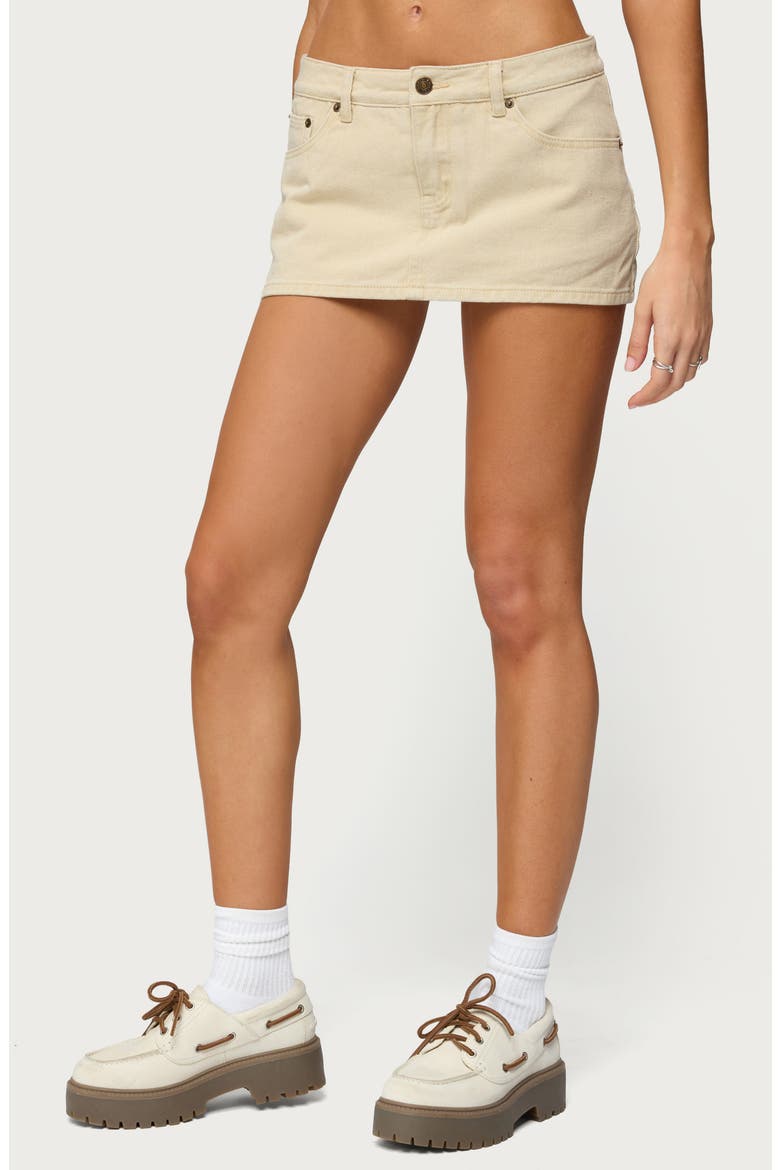 Camelia Denim Miniskort, Alternate, color, BEIGE