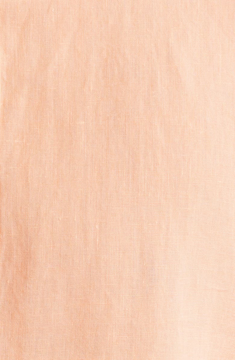 Bugatchi Axel Shaped Fit Linen Button-Up Shirt, Alternate, color, Papaya