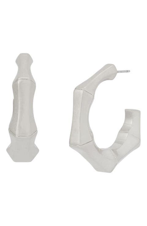 Small Hexagon Hoop Earrings