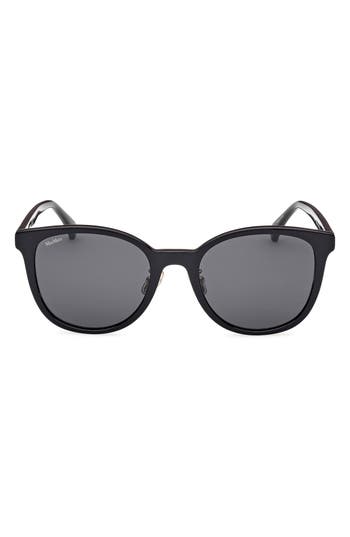 Max Mara 55mm Round Sunglasses In Brown
