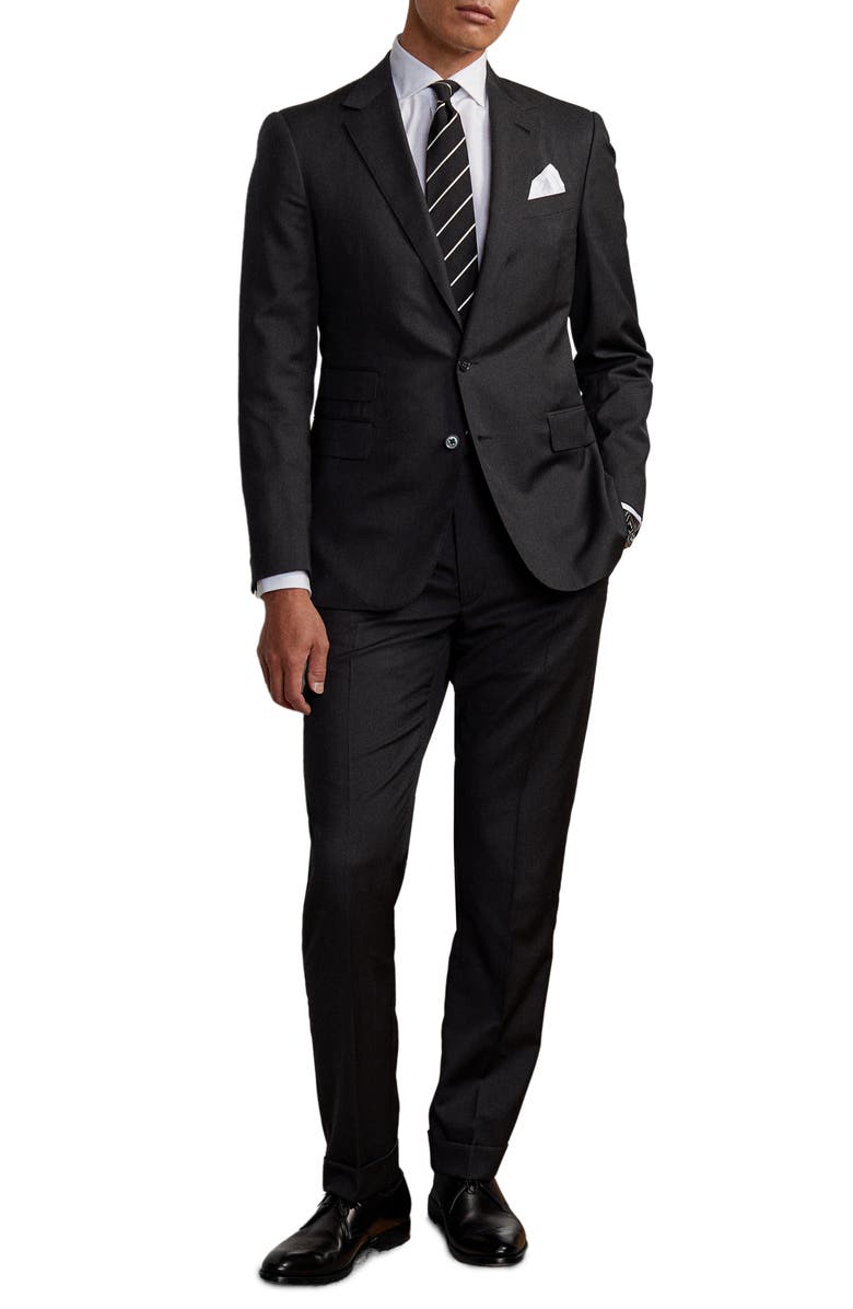 Ralph Lauren Purple Label Gregory Hand Tailored Wool Serge Suit, Main, color, Charcoal