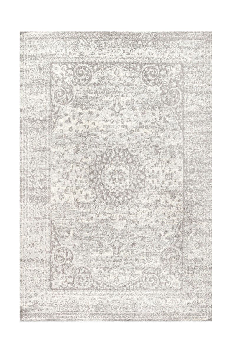JONATHAN Y Scala Ornate Bohemian Medallion Area Rug, Alternate, color, Gray/Cream