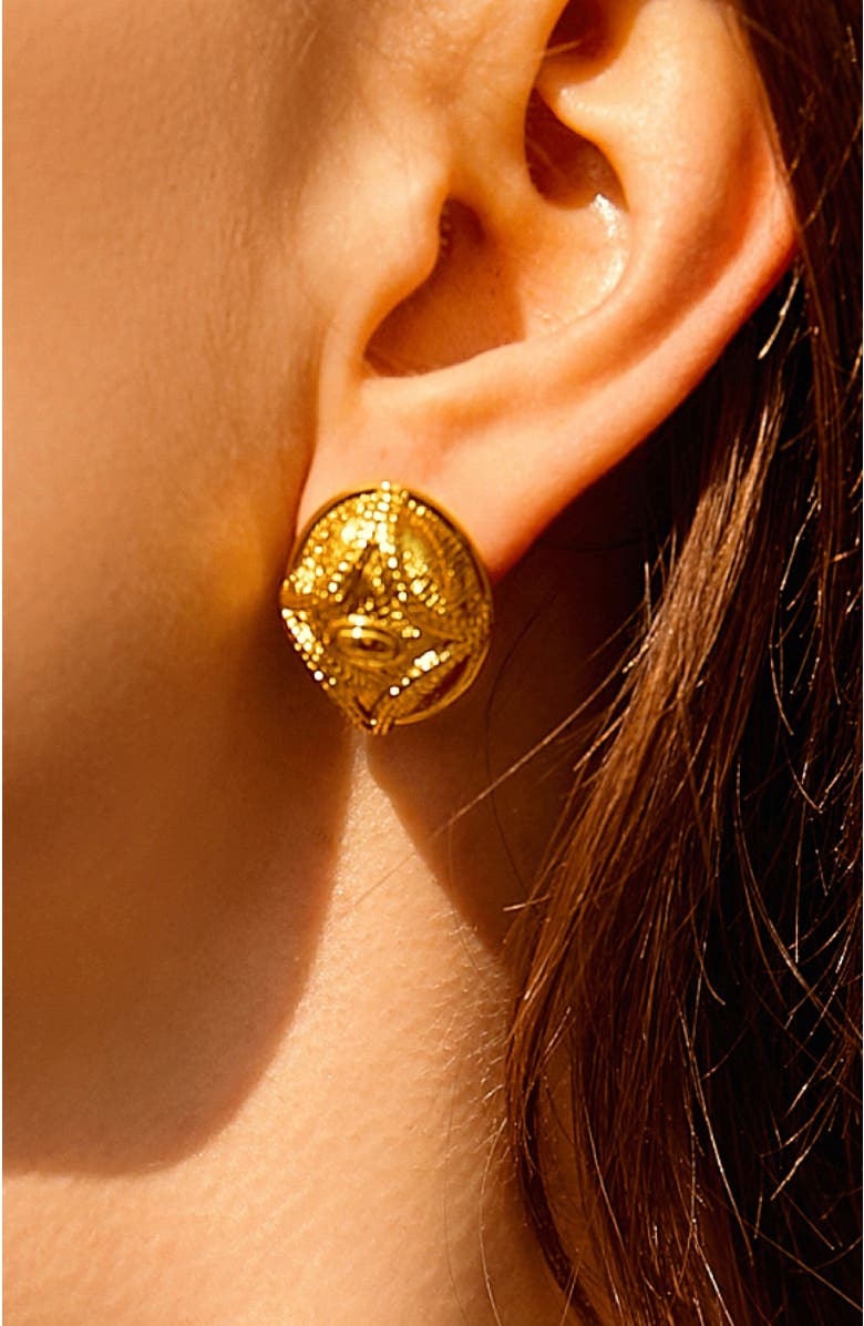 RC RETRO CHIC Egypt Eye Earrings, Alternate, color, Gold