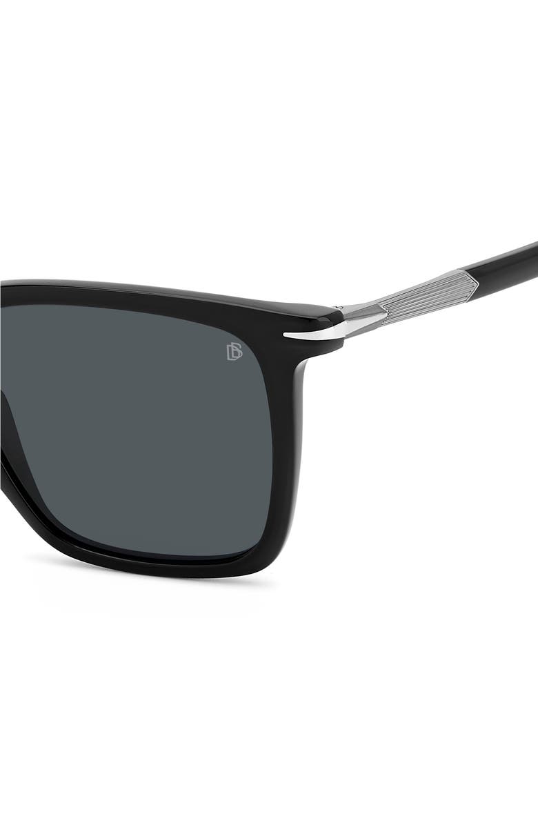 David Beckham Eyewear 53mm Rectangular Sunglasses, Alternate, color, Black Dark Ruthenium