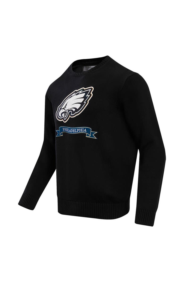 PRO STANDARD Men's Pro Standard Black Philadelphia Eagles Prep Knit Sweater, Alternate, color, 