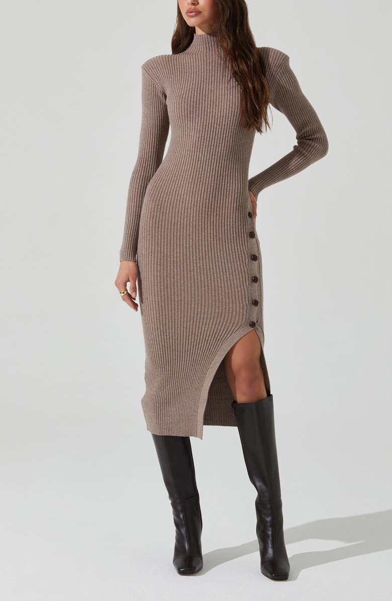 ASTR the Label Soryn Long Sleeve Sweater Dress, Alternate, color, Taupe
