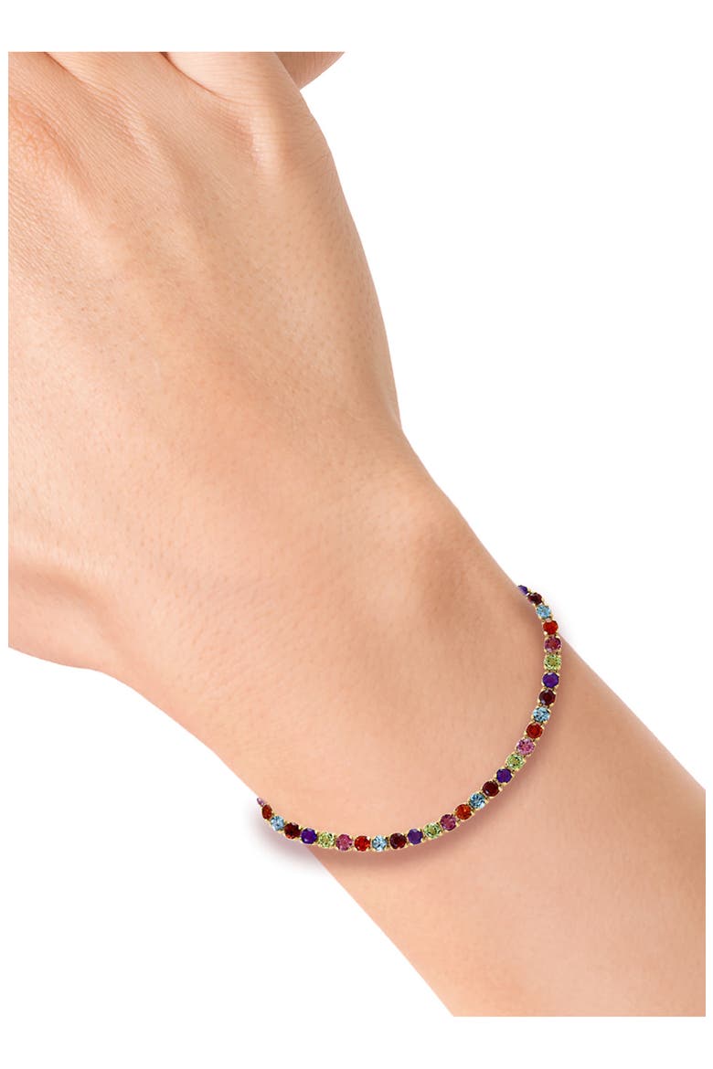 14K Yellow Gold Semiprecious Stone Tennis Bracelet, Alternate, color, MULTI