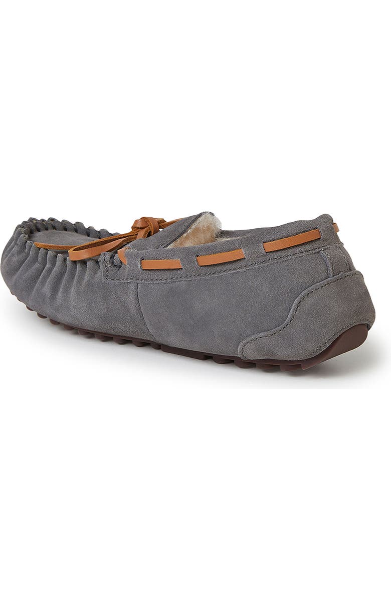 DEARFOAMS Kids' Fireside Parke Genuine Shearling Moccasin Slipper, Alternate, color, Grey
