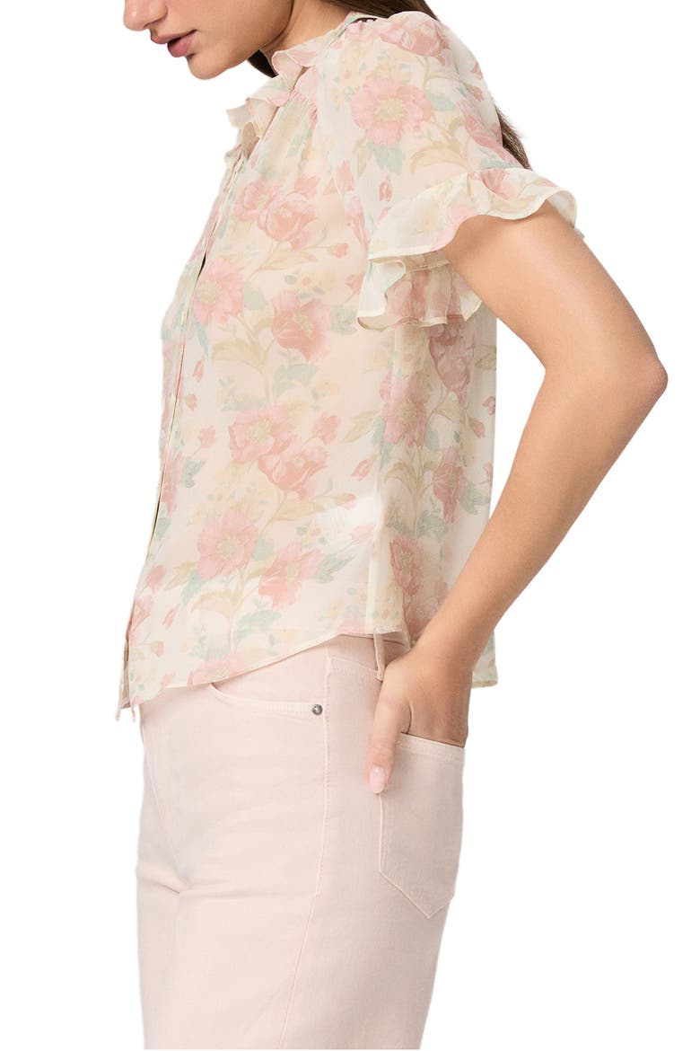Sunisa Silk Button-Up Top, Alternate, color, BONE MULTI