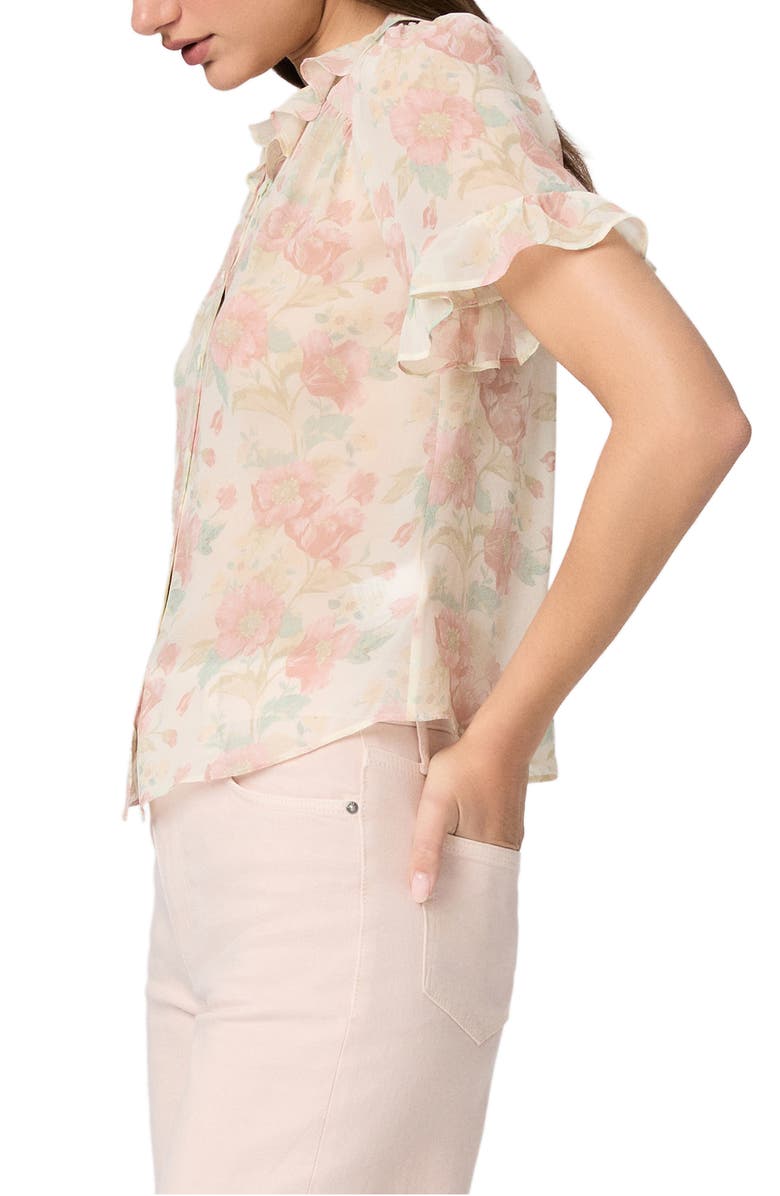 PAIGE Sunisa Silk Button-Up Top, Alternate, color, Bone Multi